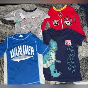 4 piece Disney Kids Short Sleeve Tees - Blue, Red, Gray